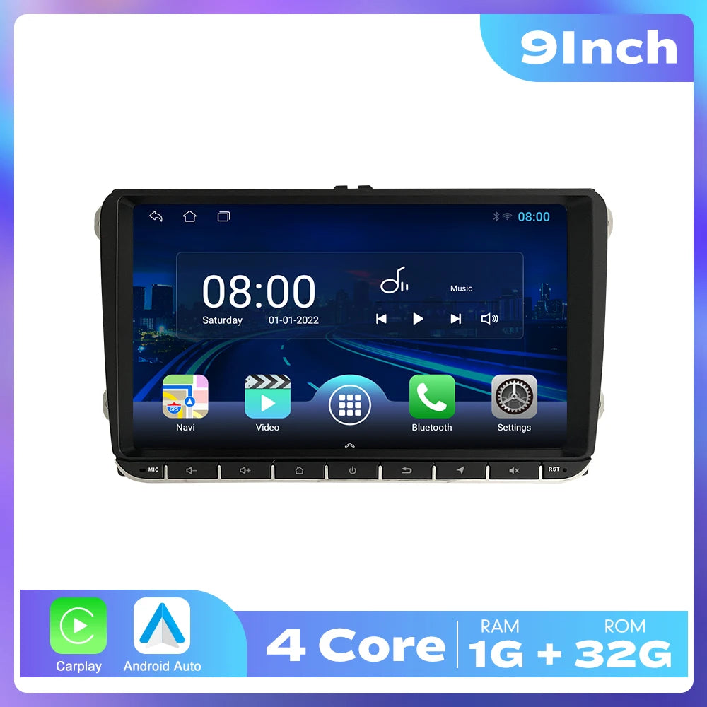 7/8/9 Inch 2Din Android Octa Core Car Radio Stereo For VW Polo Golf Passat Skoda Car Multimedia DVD Player GPS RDS DSP Carplay