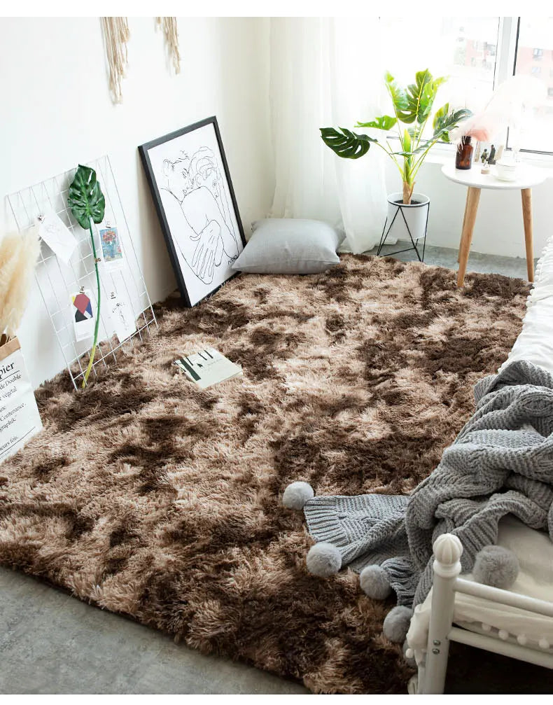 Fluffy Large Carpet Living Room Plush Lounge Rug in The Bedroom Floor Mat Soft Velvet Carpets For Children Kids Decoration 
