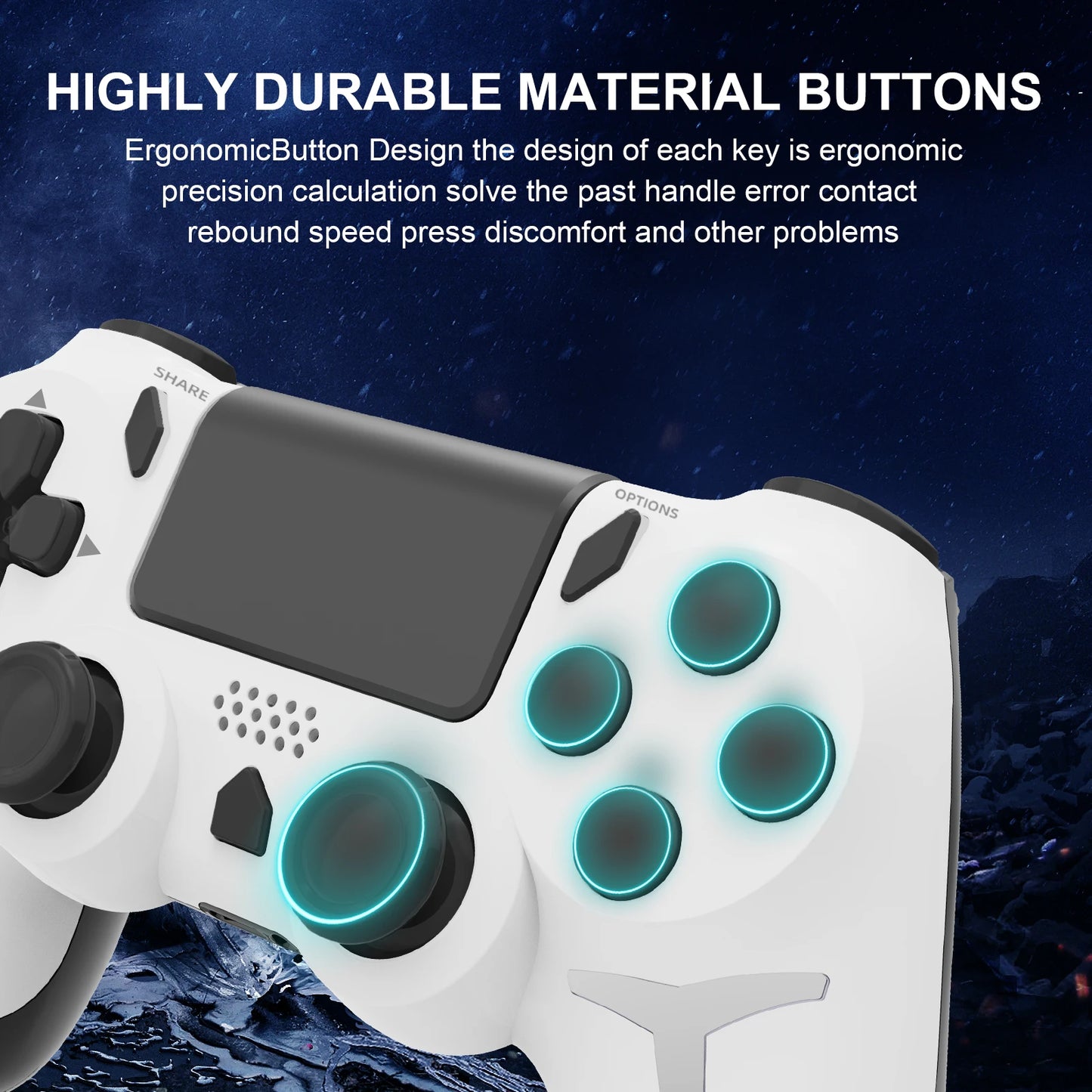 GAMINJA 6-axis Gyroscope Dual Vibration With touch pad Wireless Gamepad Bluetooth Controller For PS4 PS3 Console Computer PC