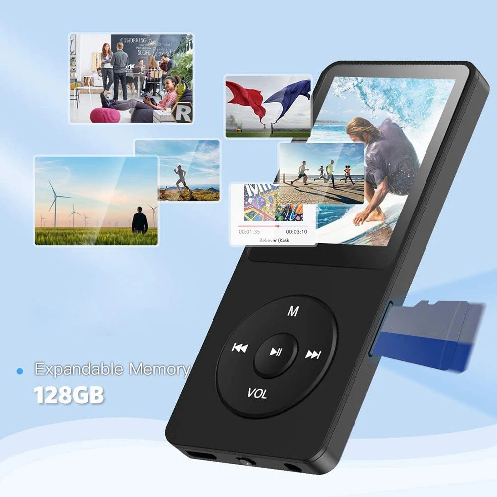 MP3 Player 1.8 in Screen HiFi Lossless Music Player Bluetooth-Compatible5.4 Type-C Music Stereo Player Built-in Speaker for Kids