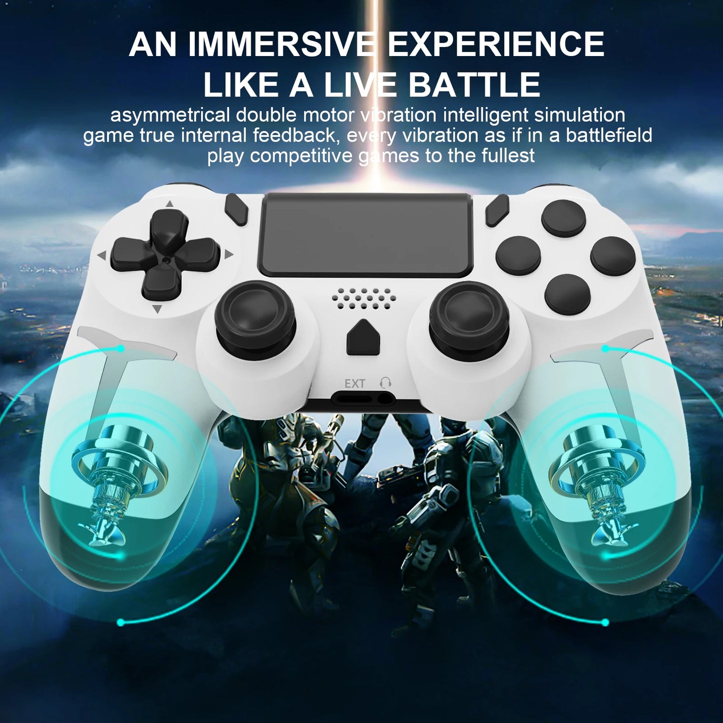 GAMINJA 6-axis Gyroscope Dual Vibration With touch pad Wireless Gamepad Bluetooth Controller For PS4 PS3 Console Computer PC