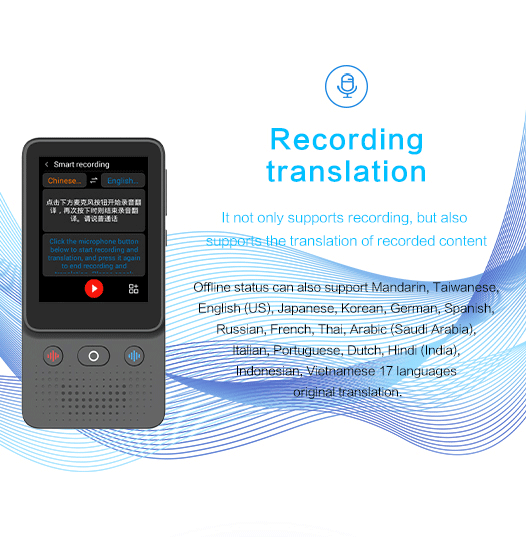 T21 Offline Portable Audio Translator 138 Language Smart Translator In Real Time Smart Voice AI Voice Photo Translator