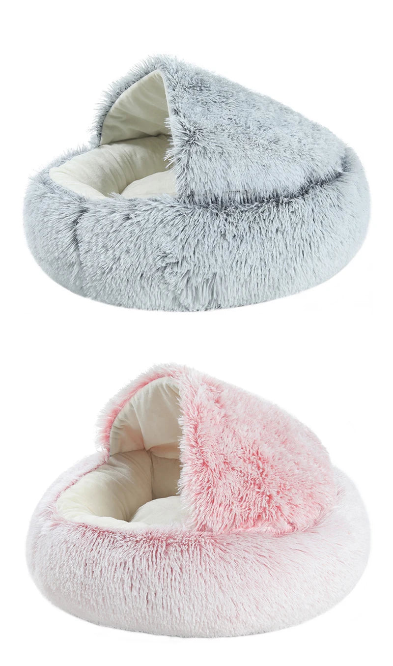 Kissansänky Lemmikkipatja Lämmin Pehmeä Pehmo Pet Bed Peite Pyöreä Kissan Koiran Unipesä Luola Pienille Koirille Kissanpentu