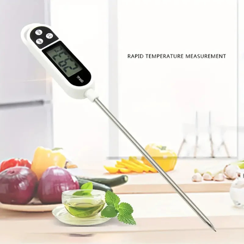 Food Thermometer Digital Real-Time Reading Meat And Beverage Thermometer With LCD Display And Probe Electronic Kitchen Thermomet