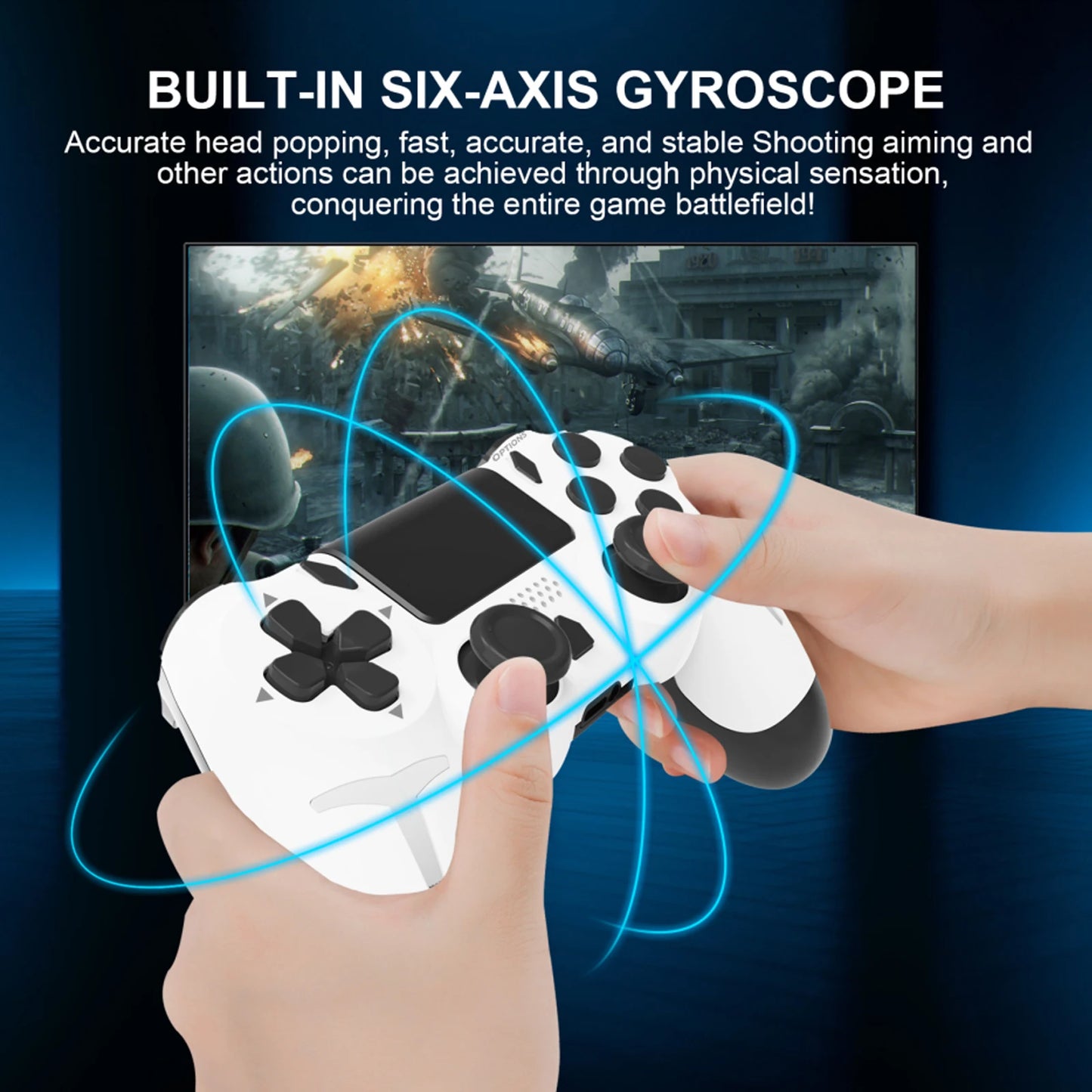 GAMINJA 6-axis Gyroscope Dual Vibration With touch pad Wireless Gamepad Bluetooth Controller For PS4 PS3 Console Computer PC