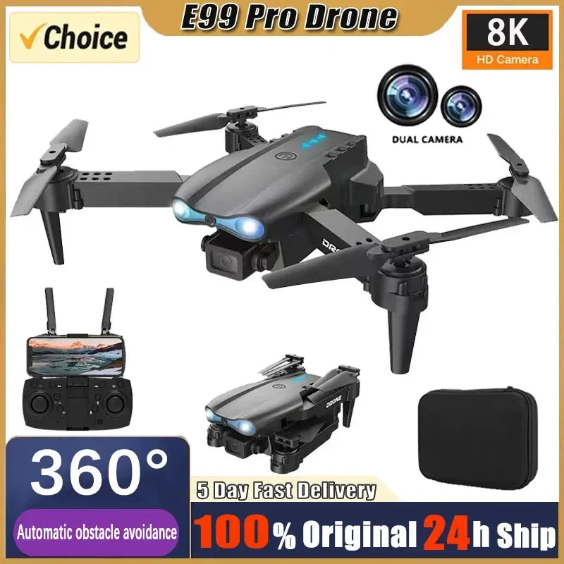 Uusi E99 PRO Drones GPS Professional 8K HD-kameralla FPV 5G Wifi Harjaton moottori Taitettava RC-nelikopteri esteiden välttäminen Dron