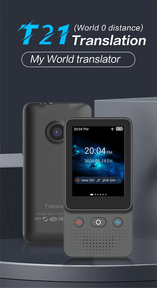 T21 Offline Portable Audio Translator 138 Language Smart Translator In Real Time Smart Voice AI Voice Photo Translator