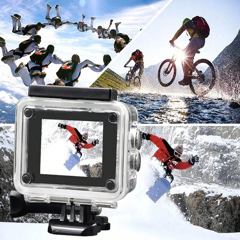 Ulkourheilukamera, vedenpitävä sukelluspyörätallennin, DV Panoramic 2 tuuman näytön autotallennin, HD Mini -monitoimikamera