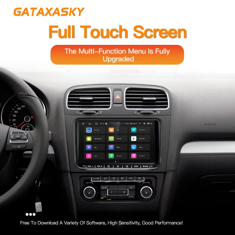 GATAXASKY 9" Car Radio multimedia player For VW Volkswagen Passat B7 B6 Golf Touran Polo Tiguan Jetta 2 din Android 12 Carplay