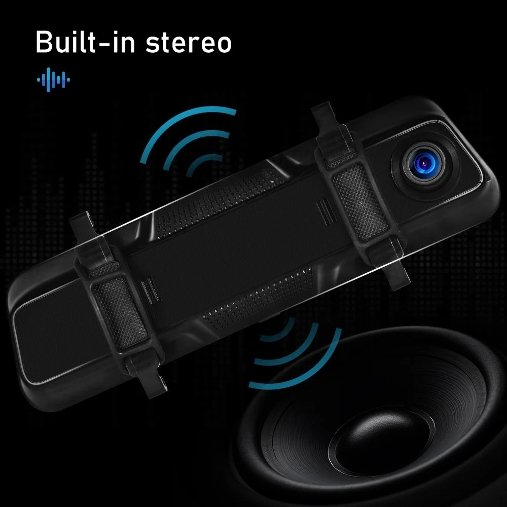 Podofo 9,66" 1080P Dash Cam CarPlay Mirror Monitor Takakamera Android Auto IPS Kosketusnäyttö Auto ADAS DVR Videotallennus