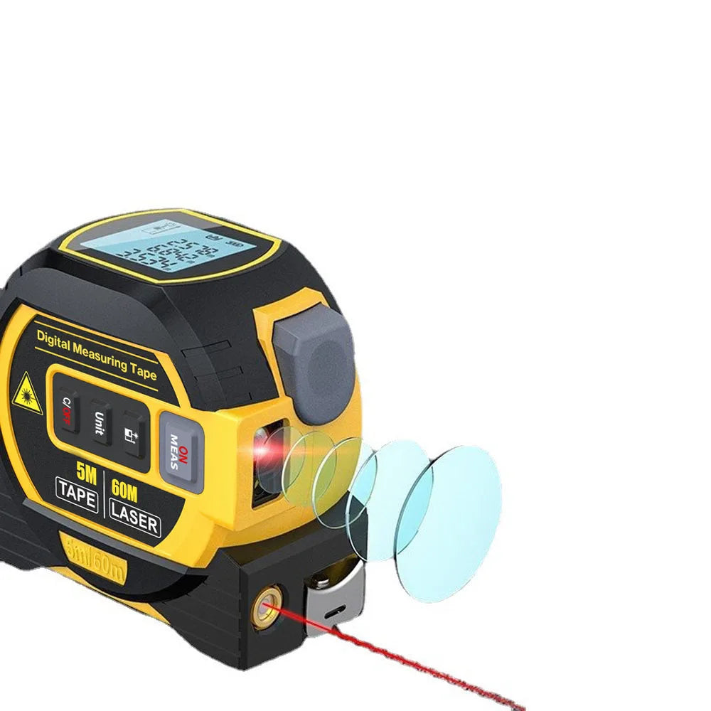 Laser Tape Measure 3 In 1 Digital Tape Measure High Precision Laser Rangefinder Steel Tape Measure High Elasticity