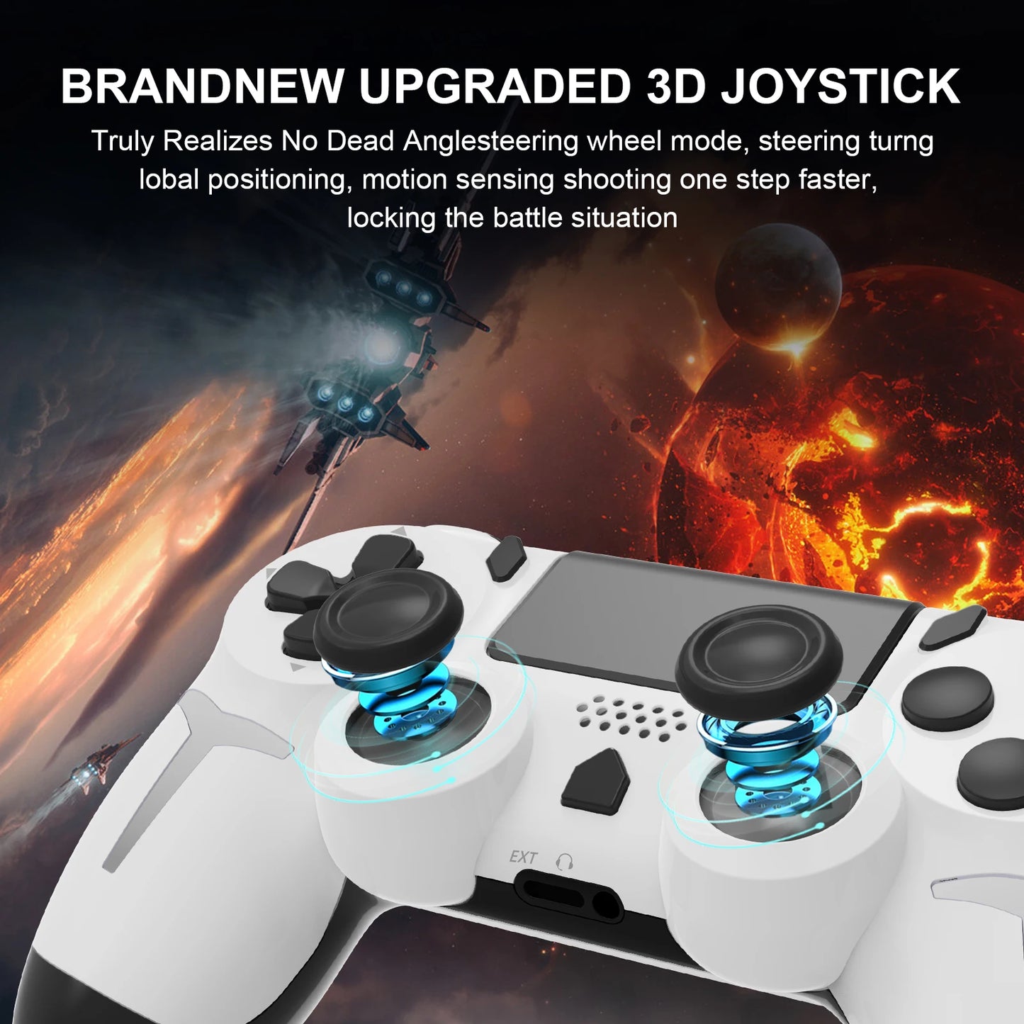 GAMINJA 6-axis Gyroscope Dual Vibration With touch pad Wireless Gamepad Bluetooth Controller For PS4 PS3 Console Computer PC