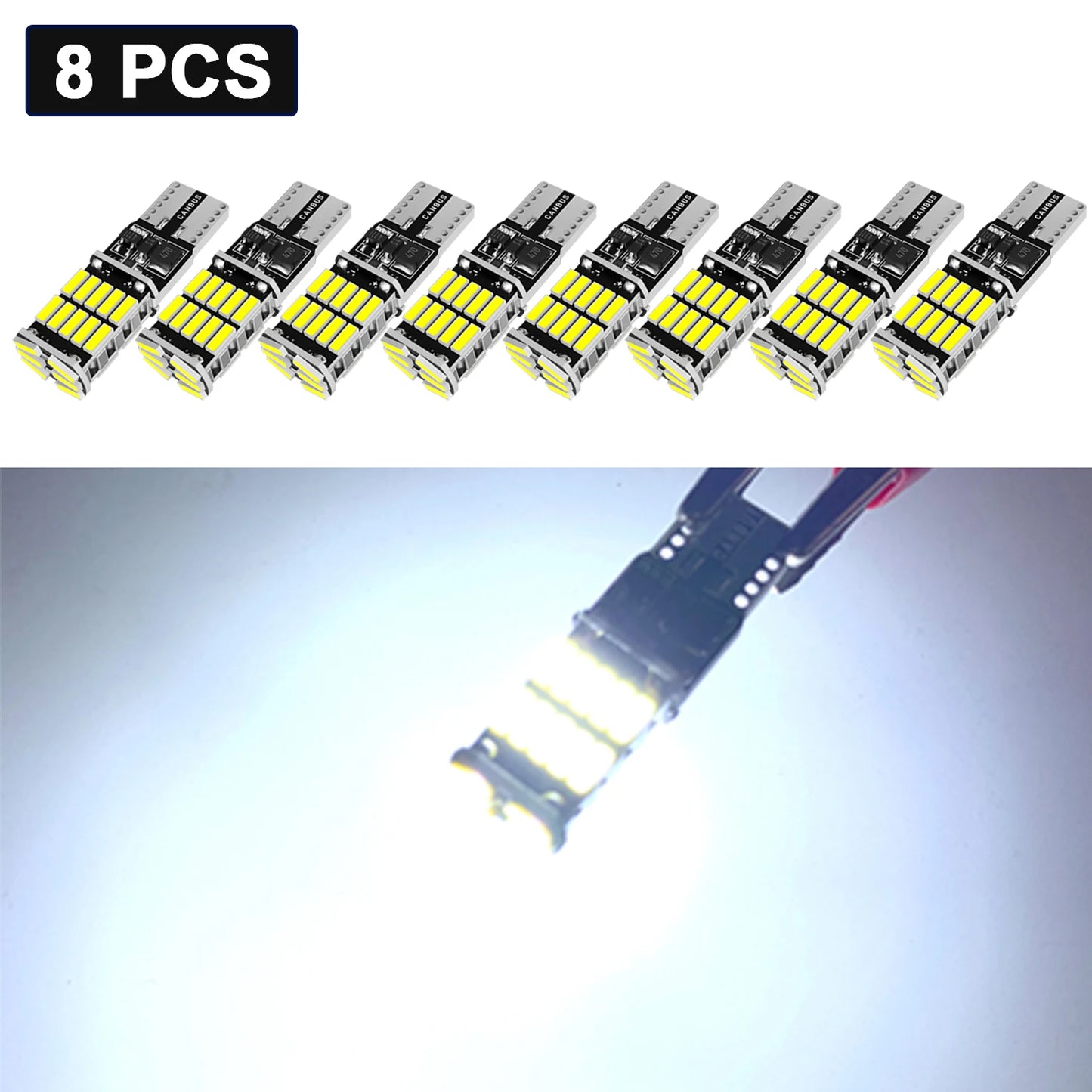 2/4/6/8/10/20 PCS CANBUS T10 W5W LED Bulbs 12V 24V 4014-26SMD 6500K White Car Interior Dome Courtesy Trunk License Plate Lights