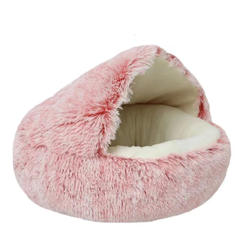 Kissansänky Lemmikkipatja Lämmin Pehmeä Pehmo Pet Bed Peite Pyöreä Kissan Koiran Unipesä Luola Pienille Koirille Kissanpentu