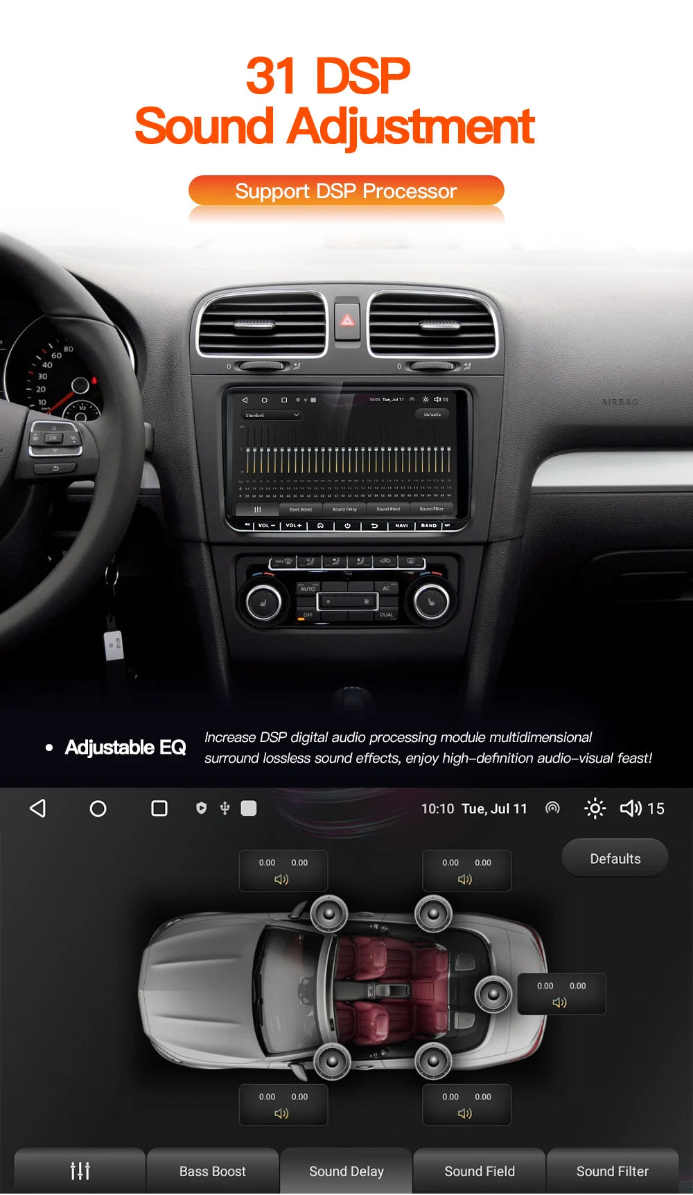 GATAXASKY 9" Car Radio multimedia player For VW Volkswagen Passat B7 B6 Golf Touran Polo Tiguan Jetta 2 din Android 12 Carplay