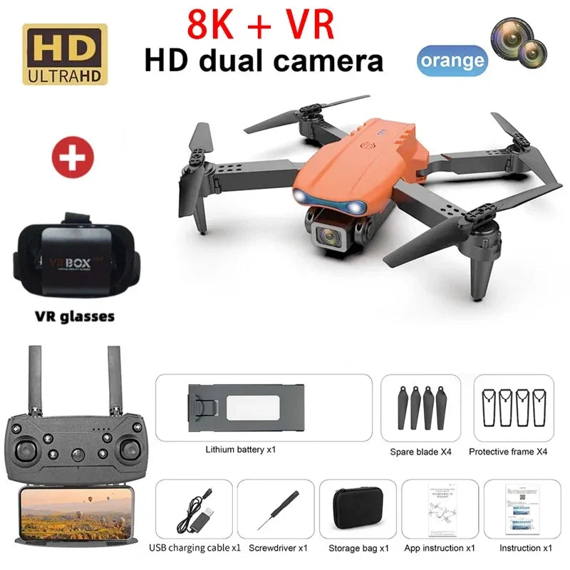 Uusi E99 PRO Drones GPS Professional 8K HD-kameralla FPV 5G Wifi Harjaton moottori Taitettava RC-nelikopteri esteiden välttäminen Dron