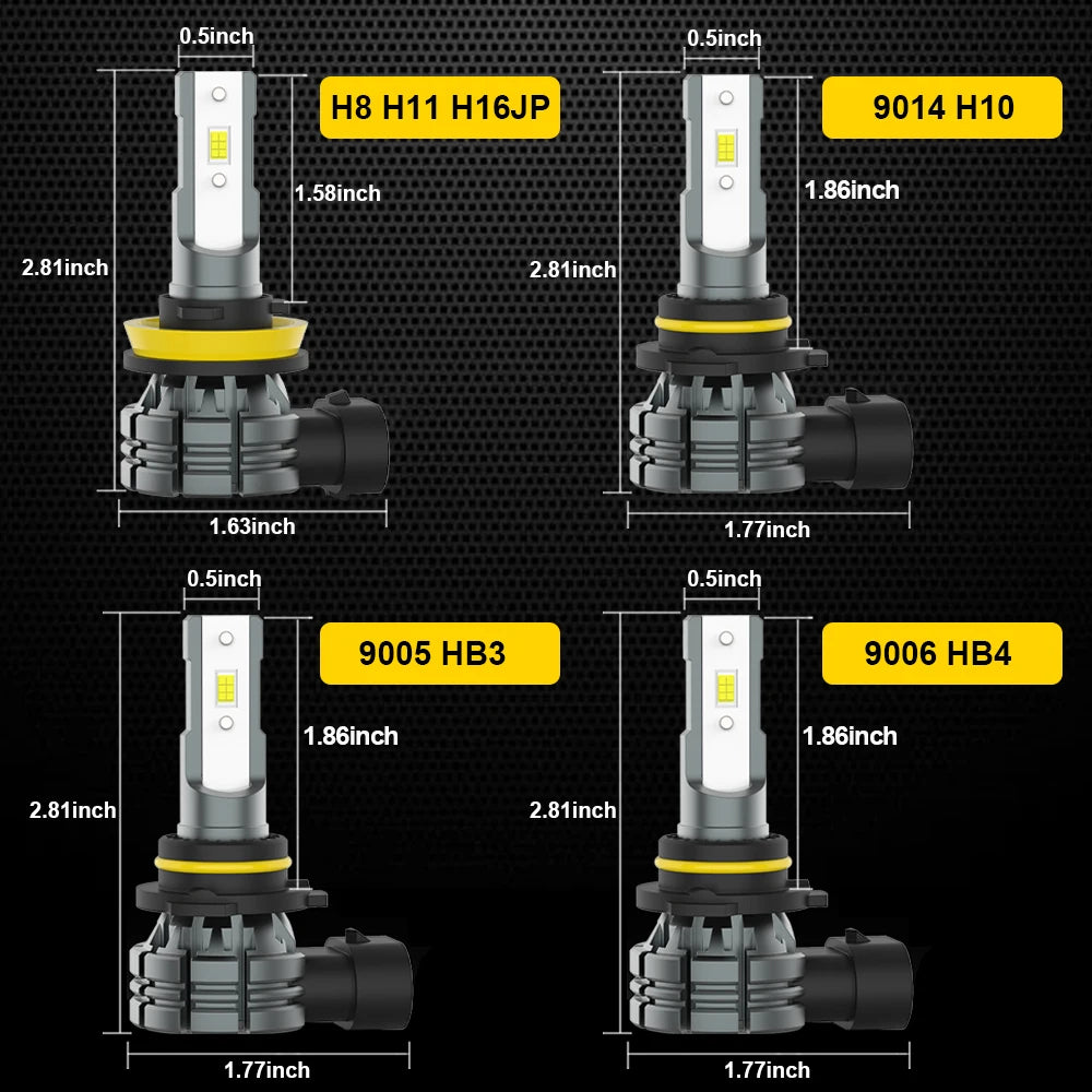 BMTxms 2Pcs 60W 12000LM Canbus H8 H11 9005 9006 Car LED Light Fog Light H9 HB3 HB4 9145 H10 LED Fog Lamp 6000K 3000K 12V Diode