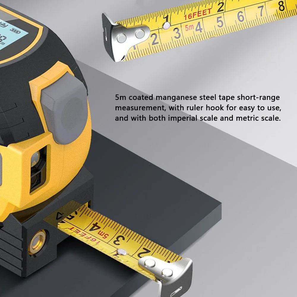 Laser Tape Measure 3 In 1 Digital Tape Measure High Precision Laser Rangefinder Steel Tape Measure High Elasticity