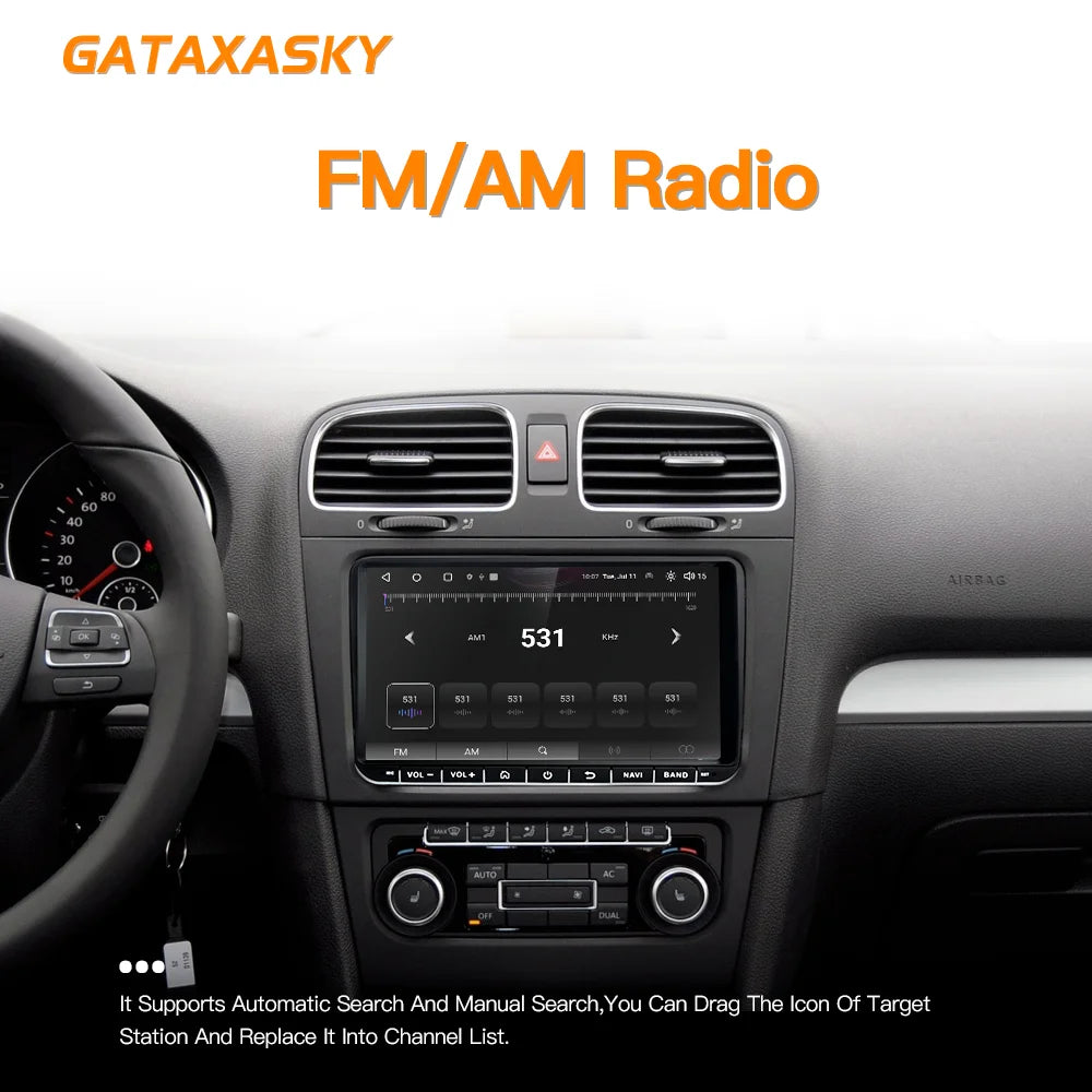 GATAXASKY 9" Car Radio multimedia player For VW Volkswagen Passat B7 B6 Golf Touran Polo Tiguan Jetta 2 din Android 12 Carplay