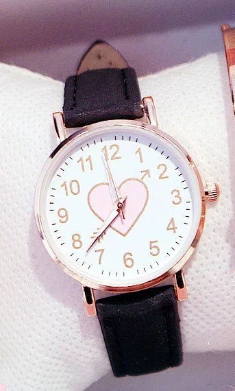 Uusi söpö sydämenmuotoinen kellotaulu lasten naisten kello Naisten opiskelijamuotikello Yksinkertainen tyttöystävä orologio donna