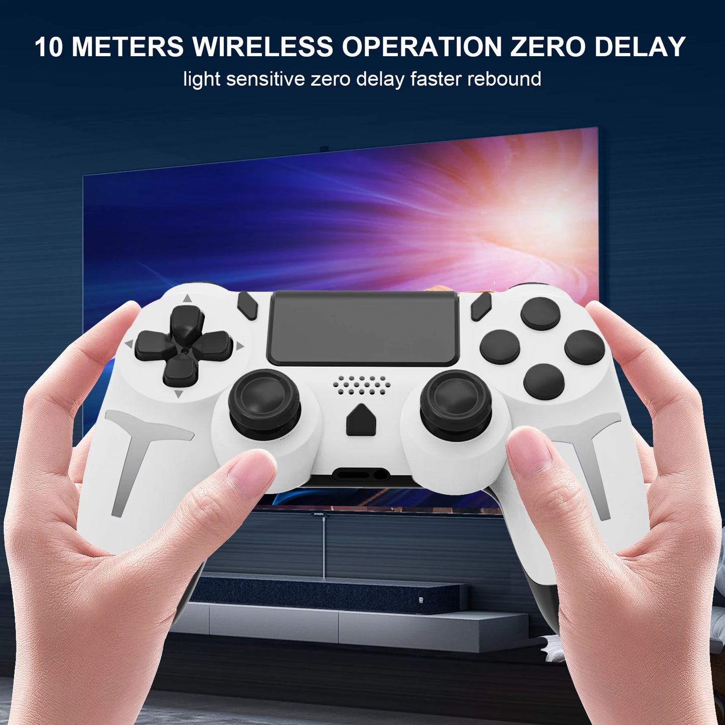 GAMINJA 6-axis Gyroscope Dual Vibration With touch pad Wireless Gamepad Bluetooth Controller For PS4 PS3 Console Computer PC