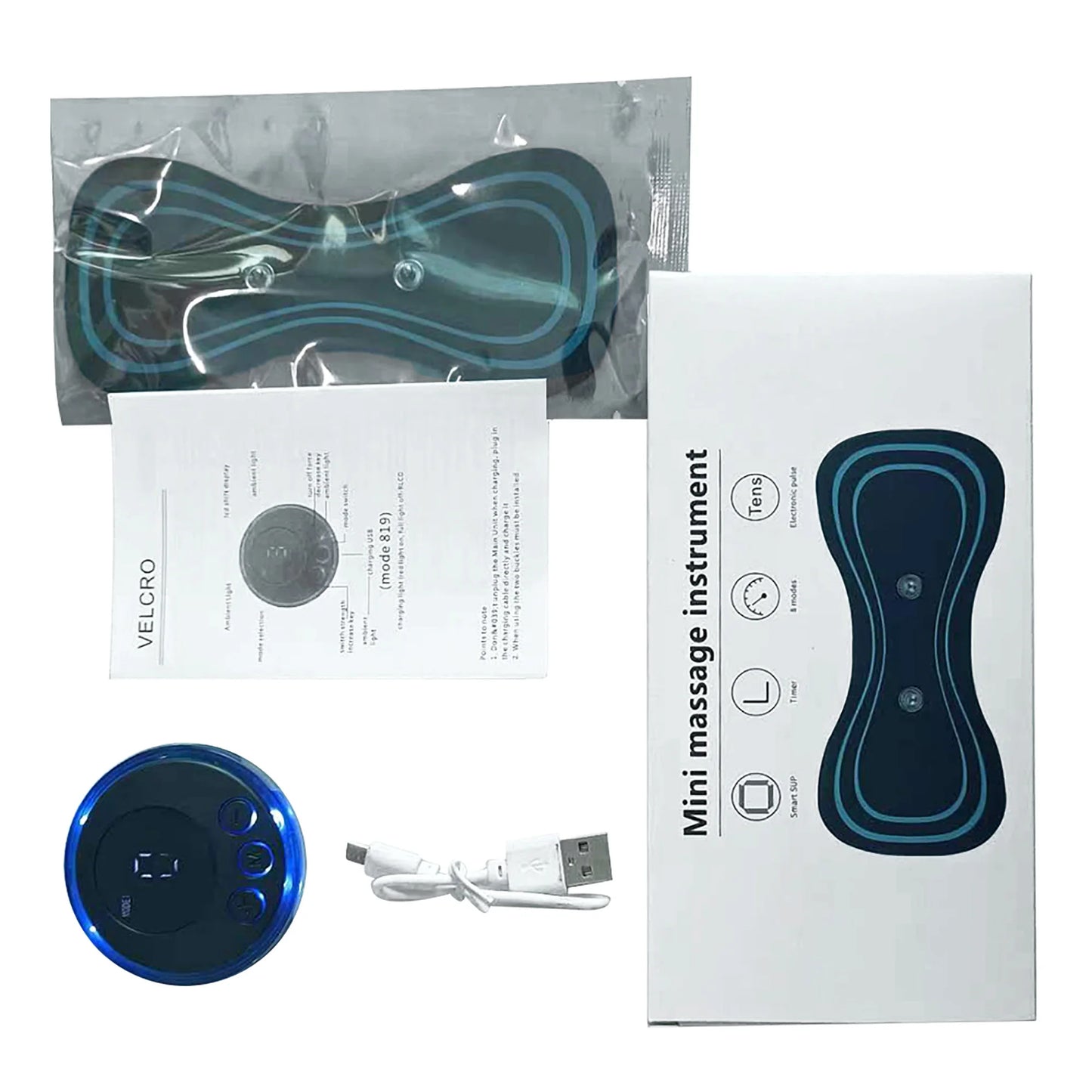 Mini Neck Massager Sähköinen lihasstimulaattori Kohdunkaulan hierontalaastarit Hierontatyynyt Kaukosäädin selän kehon terveydelle