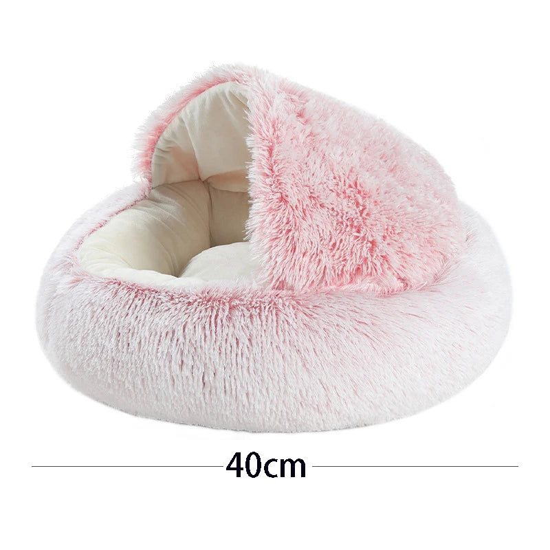 Kissansänky Lemmikkipatja Lämmin Pehmeä Pehmo Pet Bed Peite Pyöreä Kissan Koiran Unipesä Luola Pienille Koirille Kissanpentu