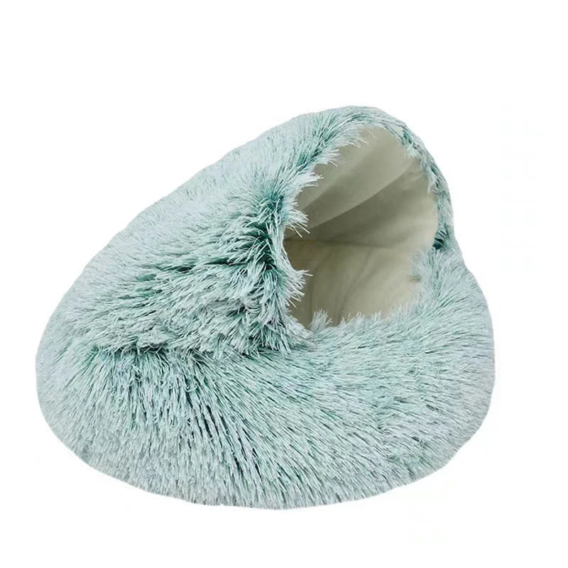 Kissansänky Lemmikkipatja Lämmin Pehmeä Pehmo Pet Bed Peite Pyöreä Kissan Koiran Unipesä Luola Pienille Koirille Kissanpentu