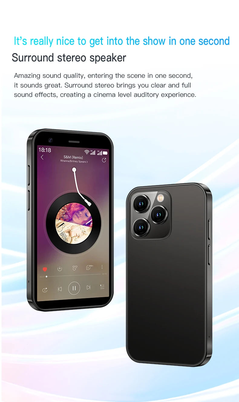 SOYES XS16/XS15 Mini Android Smartphone 3G/4G Network 2GB RAM 16GB ROM 3" Display 5MP Camera Dual SIM With Play Store WhatsAPP