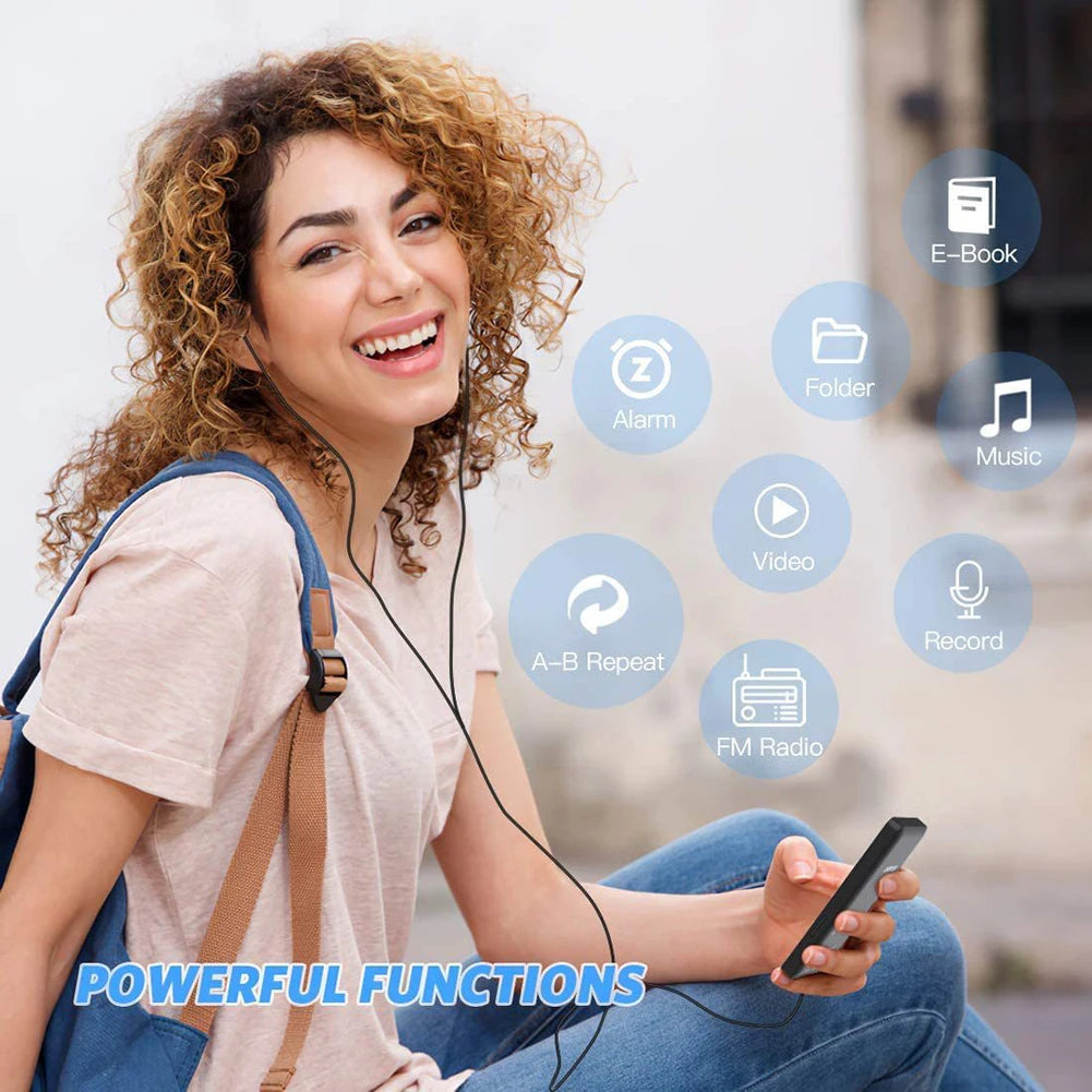 MP3 Player 1.8 in Screen HiFi Lossless Music Player Bluetooth-Compatible5.4 Type-C Music Stereo Player Built-in Speaker for Kids