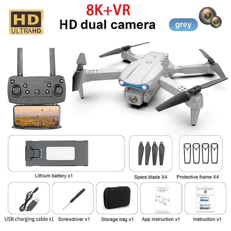 Uusi E99 PRO Drones GPS Professional 8K HD-kameralla FPV 5G Wifi Harjaton moottori Taitettava RC-nelikopteri esteiden välttäminen Dron