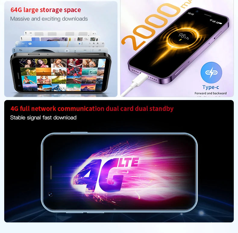 SOYES XS16/XS15 Mini Android Smartphone 3G/4G Network 2GB RAM 16GB ROM 3" Display 5MP Camera Dual SIM With Play Store WhatsAPP
