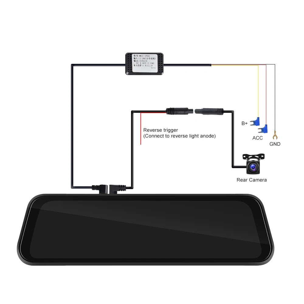 Podofo 9,66" 1080P Dash Cam CarPlay Mirror Monitor Takakamera Android Auto IPS Kosketusnäyttö Auto ADAS DVR Videotallennus