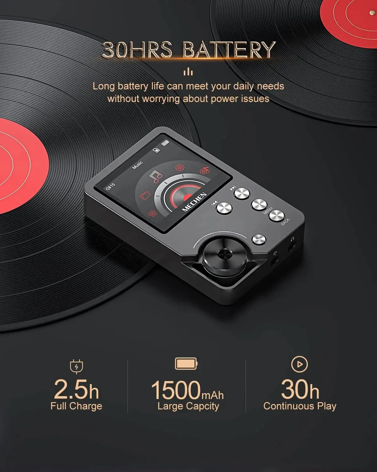 High Quality Lossless MP3 Player/MECHEN-M30/HiFi/with 64GB Memory Card Support Up to 256GB
