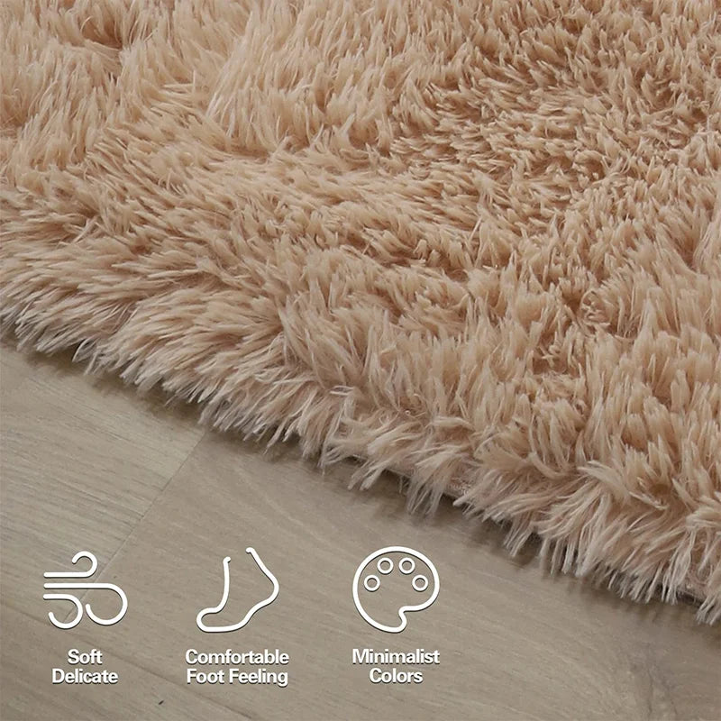 Fluffy Large Carpet Living Room Plush Lounge Rug in The Bedroom Floor Mat Soft Velvet Carpets For Children Kids Decoration 