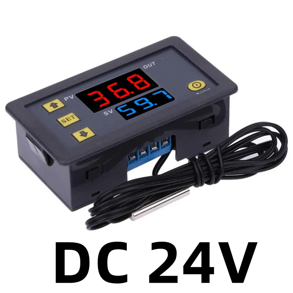 DC 12V/24V AC110-220V Probe line 20A Digital Temperature Control LED Display Thermostat With Heat Cooling Control Instrument