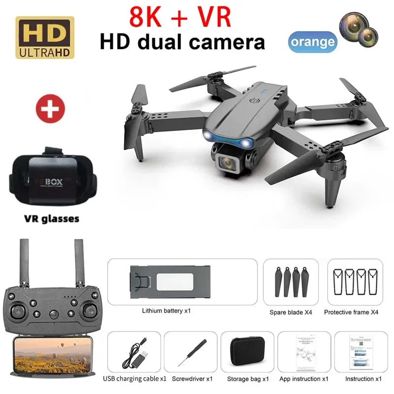 Uusi E99 PRO Drones GPS Professional 8K HD-kameralla FPV 5G Wifi Harjaton moottori Taitettava RC-nelikopteri esteiden välttäminen Dron