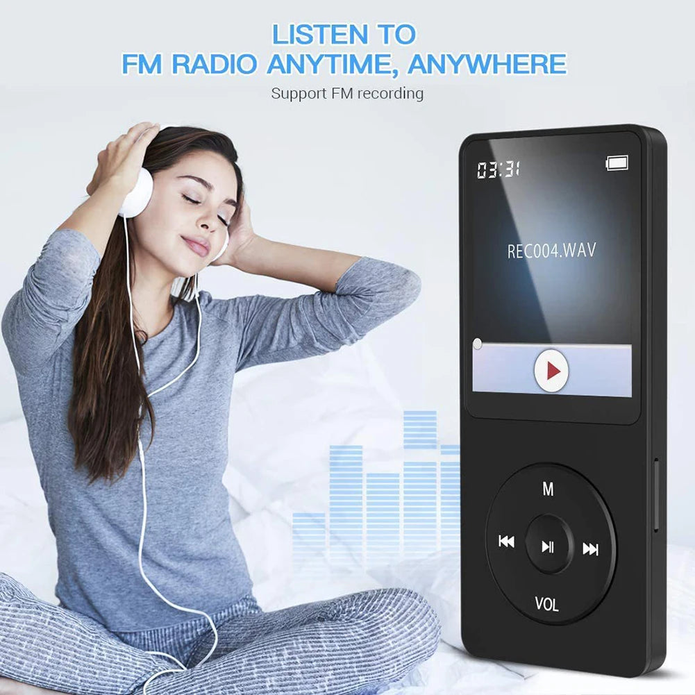 MP3 Player 1.8 in Screen HiFi Lossless Music Player Bluetooth-Compatible5.4 Type-C Music Stereo Player Built-in Speaker for Kids