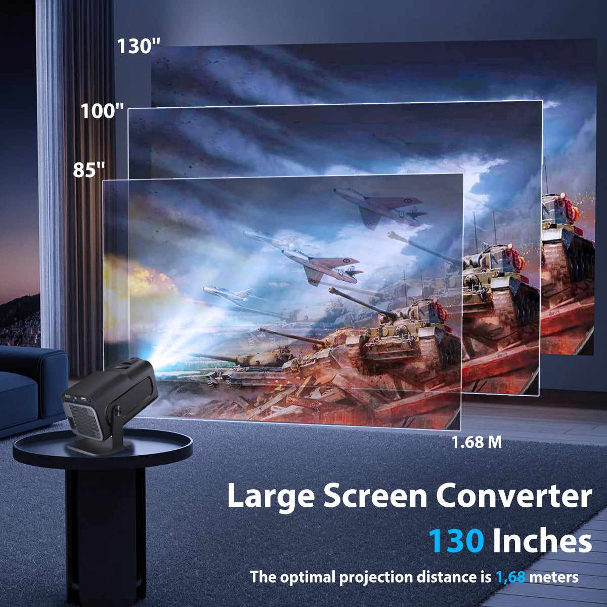 HY320 mini Android Projector Native 720P 1280*720P Support 4K Bluetooth WIFI6 Smart Video Projector Portable HDMI Auto Keystone