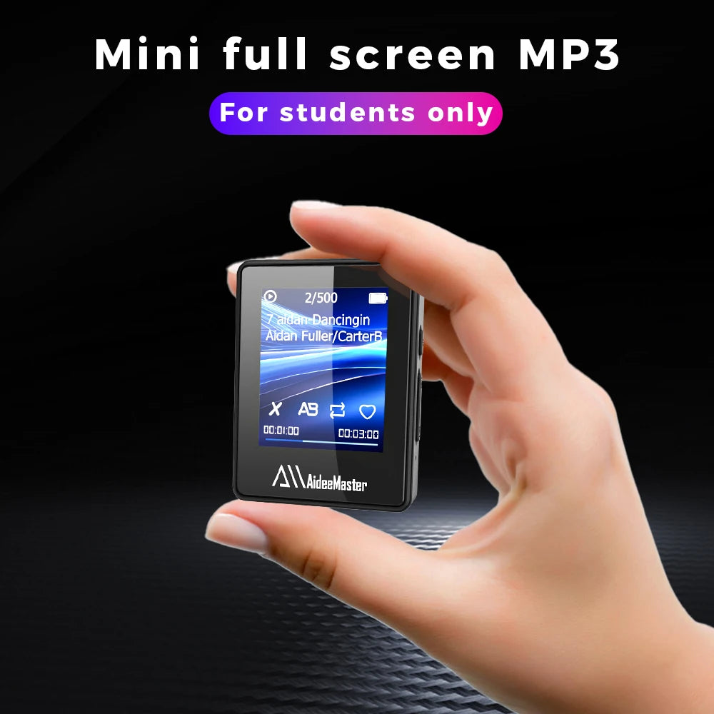 Portable BT MP3 Player Wireless Mini Digital HiFi Lossless Sound Music Players Small Black Walkman Audio Player