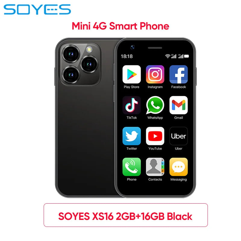 SOYES XS16/XS15 Mini Android Smartphone 3G/4G Network 2GB RAM 16GB ROM 3" Display 5MP Camera Dual SIM With Play Store WhatsAPP