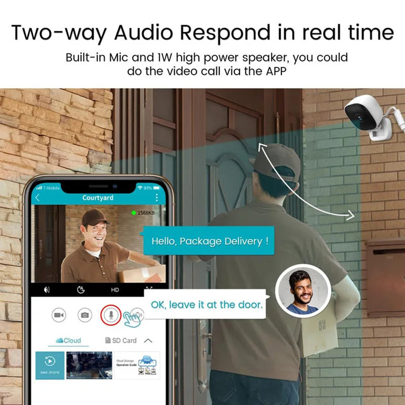 Xiaomi 4K Mini Security Camera Night Vision Full Color WiFi Monitor IP65 Waterproof Motion Detect Surveillance With 2 Way Audio