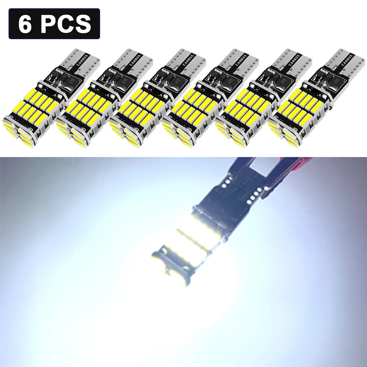 2/4/6/8/10/20 PCS CANBUS T10 W5W LED Bulbs 12V 24V 4014-26SMD 6500K White Car Interior Dome Courtesy Trunk License Plate Lights