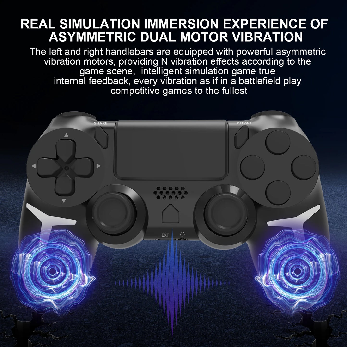 GAMINJA 6-axis Gyroscope Dual Vibration With touch pad Wireless Gamepad Bluetooth Controller For PS4 PS3 Console Computer PC