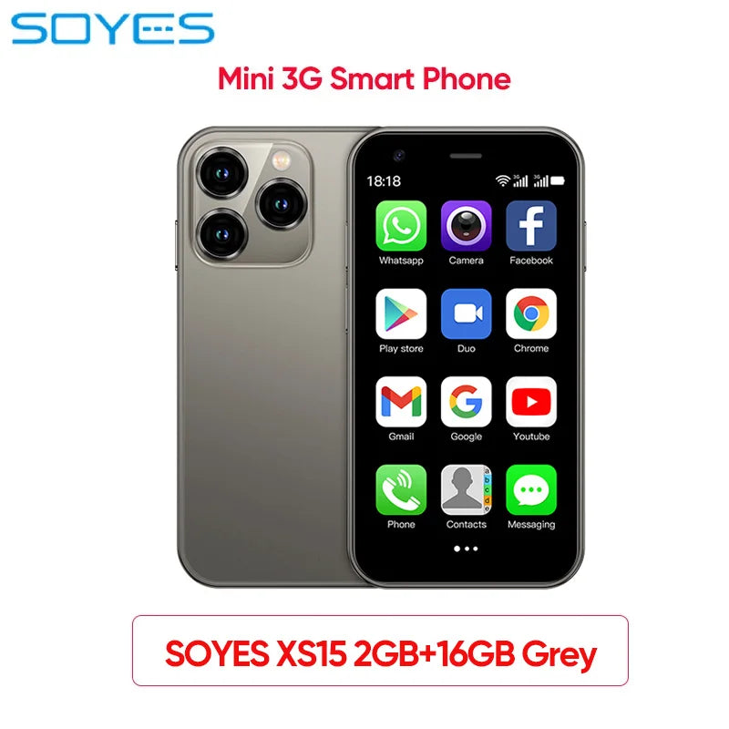 SOYES XS16/XS15 Mini Android Smartphone 3G/4G Network 2GB RAM 16GB ROM 3" Display 5MP Camera Dual SIM With Play Store WhatsAPP