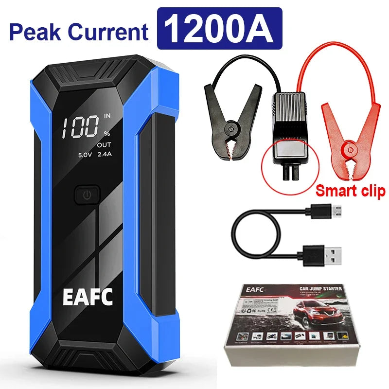 EAFC 2000A/1200A Portable Car Portable Jump Starter With Power Bank Fast Charge 12V Auto Battery Charger Booster Starting Device