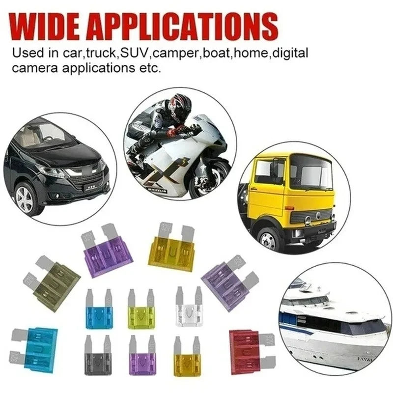 100PCS 2A-35A Medium Car Fuses 10 Specifications Ignitor Headlight Air Conditioning Fuse Inserts Suitable For All Models