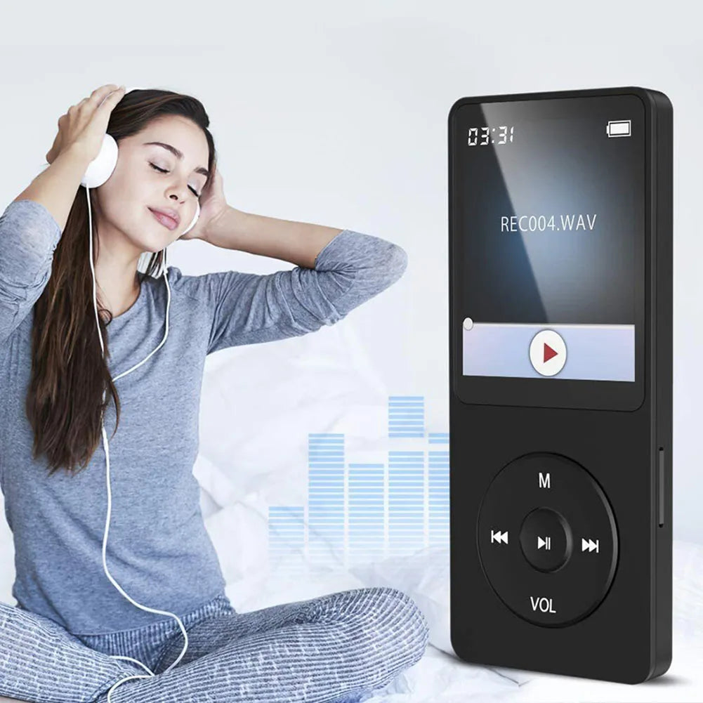 MP3 Player 1.8 in Screen HiFi Lossless Music Player Bluetooth-Compatible5.4 Type-C Music Stereo Player Built-in Speaker for Kids