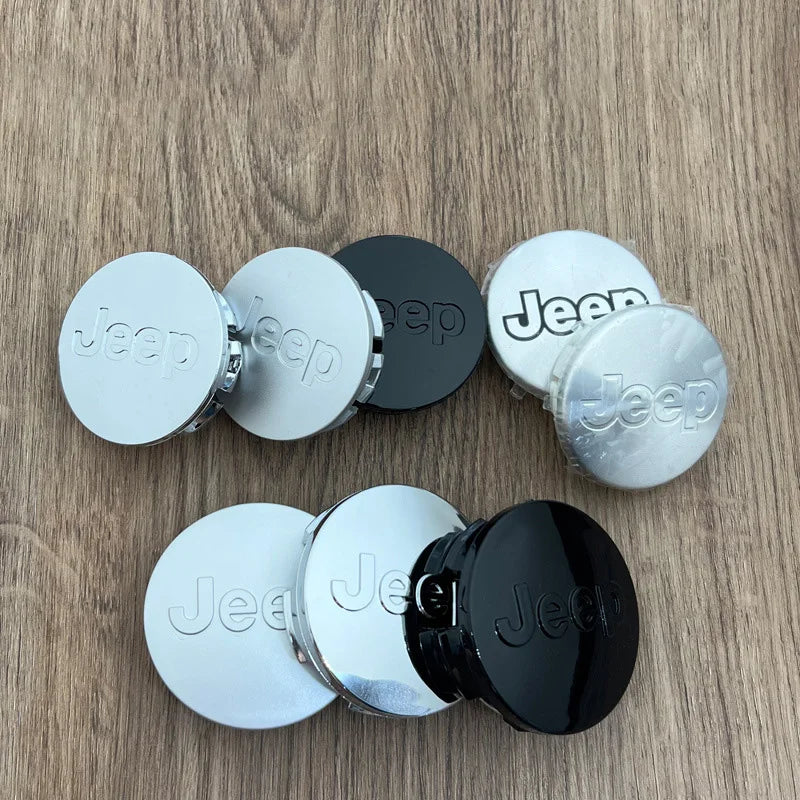 4Pcs 55mm 63mm Jeep Logo Hub Caps Car Wheel Center Cover For Jeep Grand Cherokee Wrangler JK Gladiator Compass Renegade Patriot