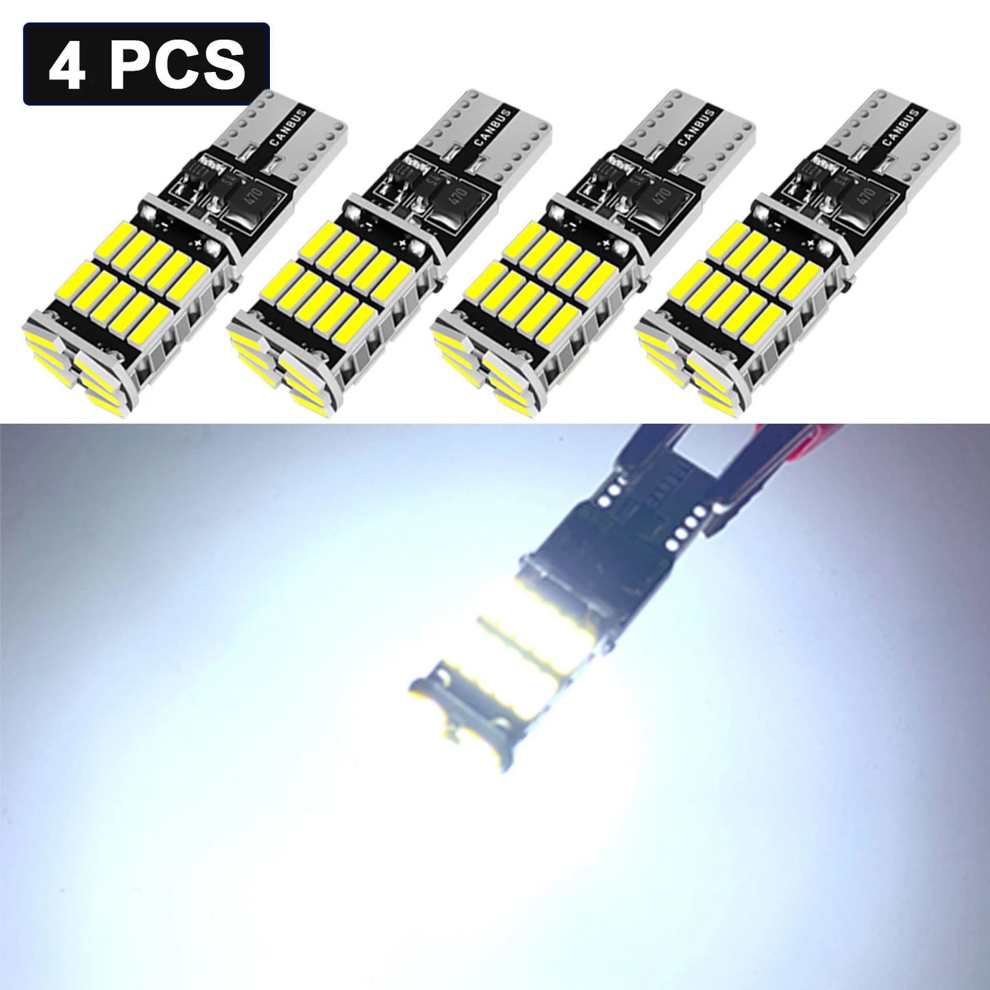 2/4/6/8/10/20 PCS CANBUS T10 W5W LED Bulbs 12V 24V 4014-26SMD 6500K White Car Interior Dome Courtesy Trunk License Plate Lights